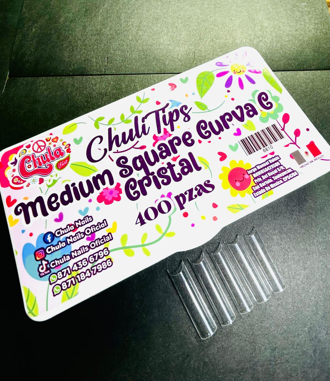 CHULITIPS MEDIUM SQUERE CURVA C 400 PZAS (CAJA DURA)
