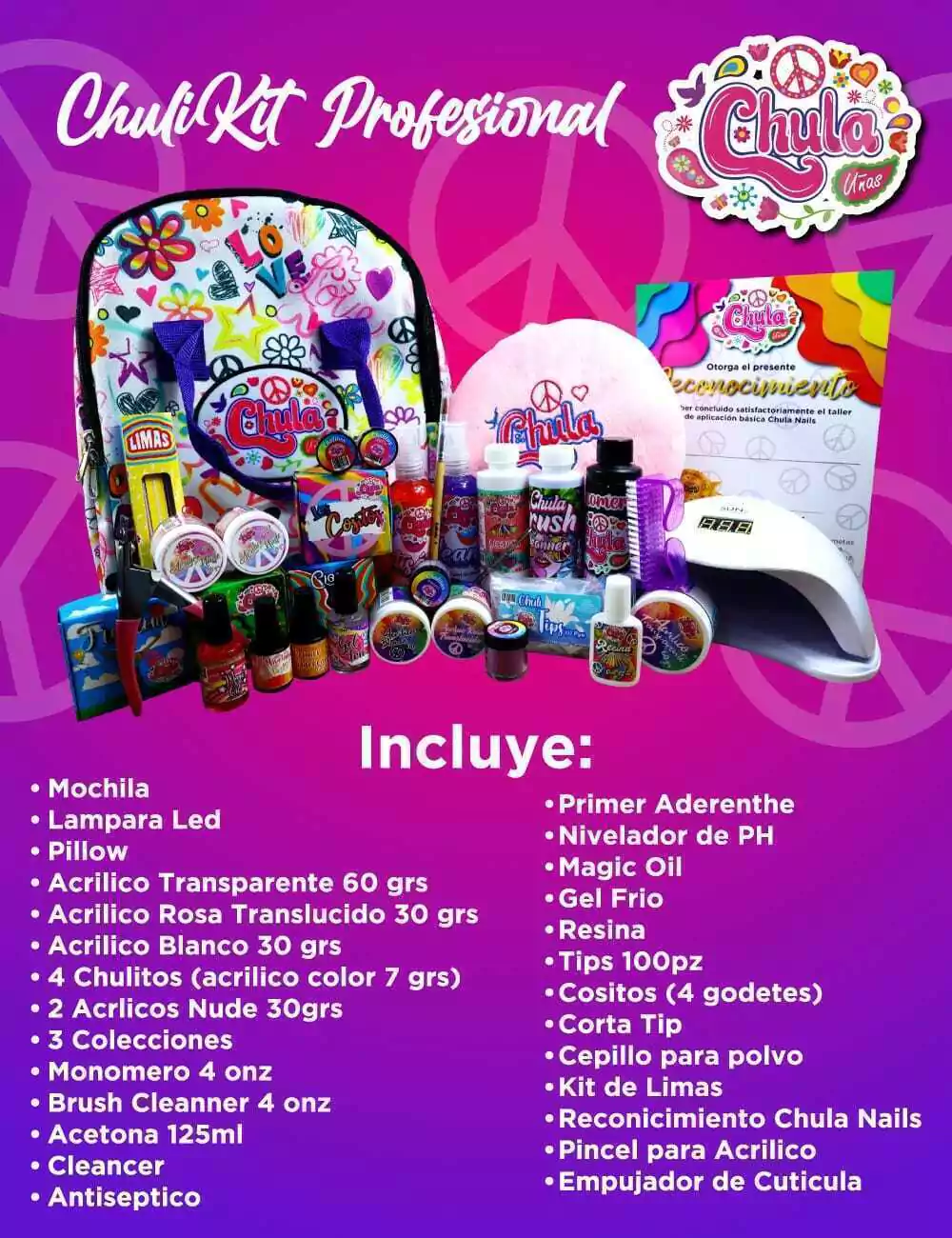CHULI KIT (KIT UÑAS PROFESIONAL, MOCHILA)