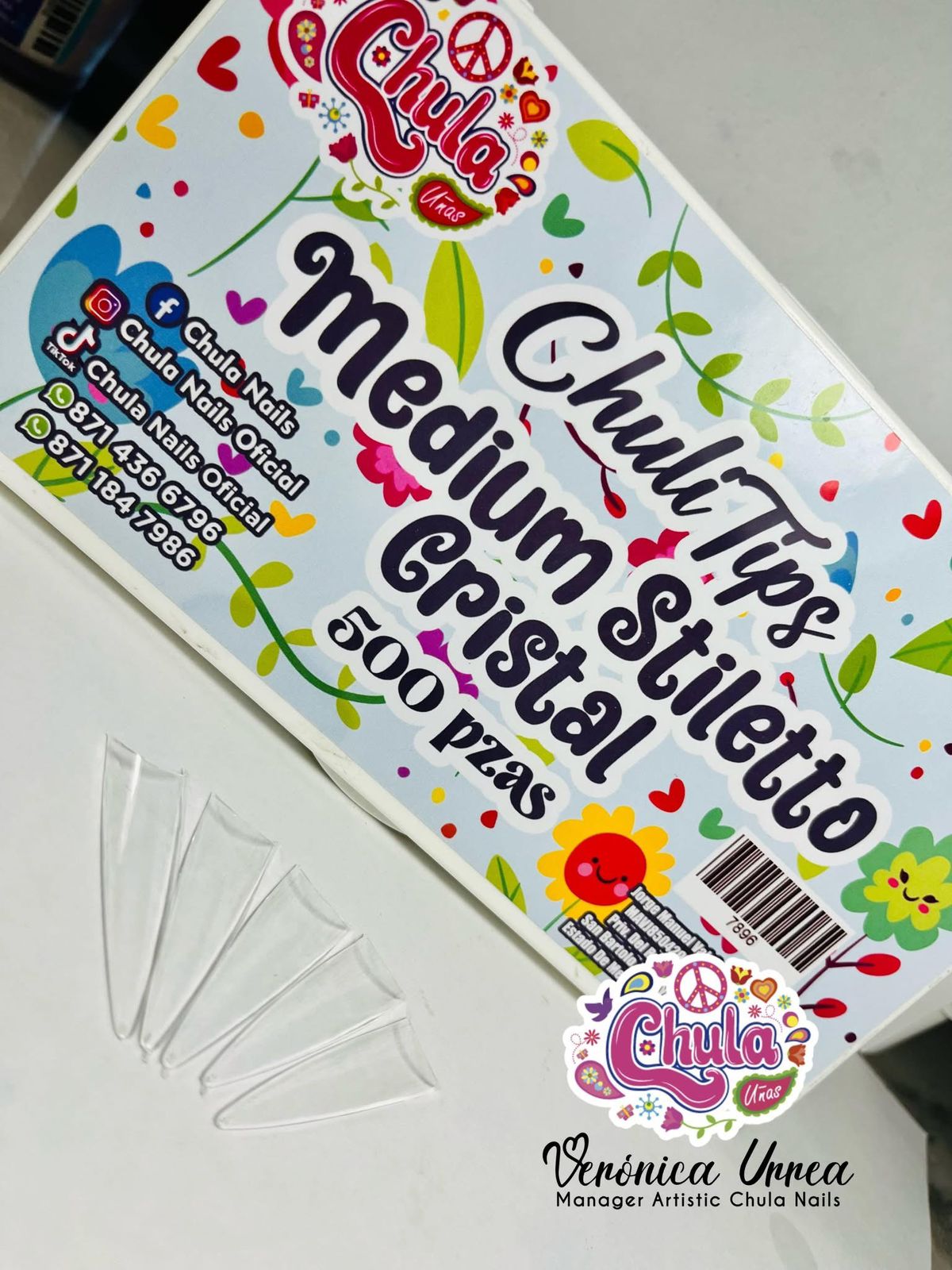 CHULITIPS MEDIUM STILETTO 500 PZAS (CAJA DURA)