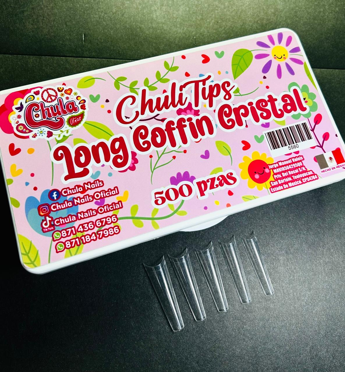 NUEVO CHULITIPS LONG COFFIN XXL 500 PZAS (CAJA DURA)