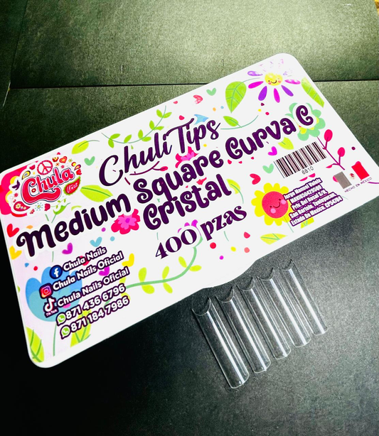 CHULITIPS MEDIUM SQUERE CURVA C 400 PZAS (CAJA DURA)