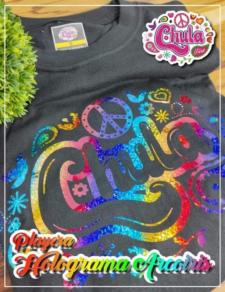 PLAYERA HOLOGRAMA ARCOIRIS