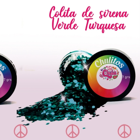 CHULITO COLITA DE SIRENA  VERDE TURQUESA 7 GR