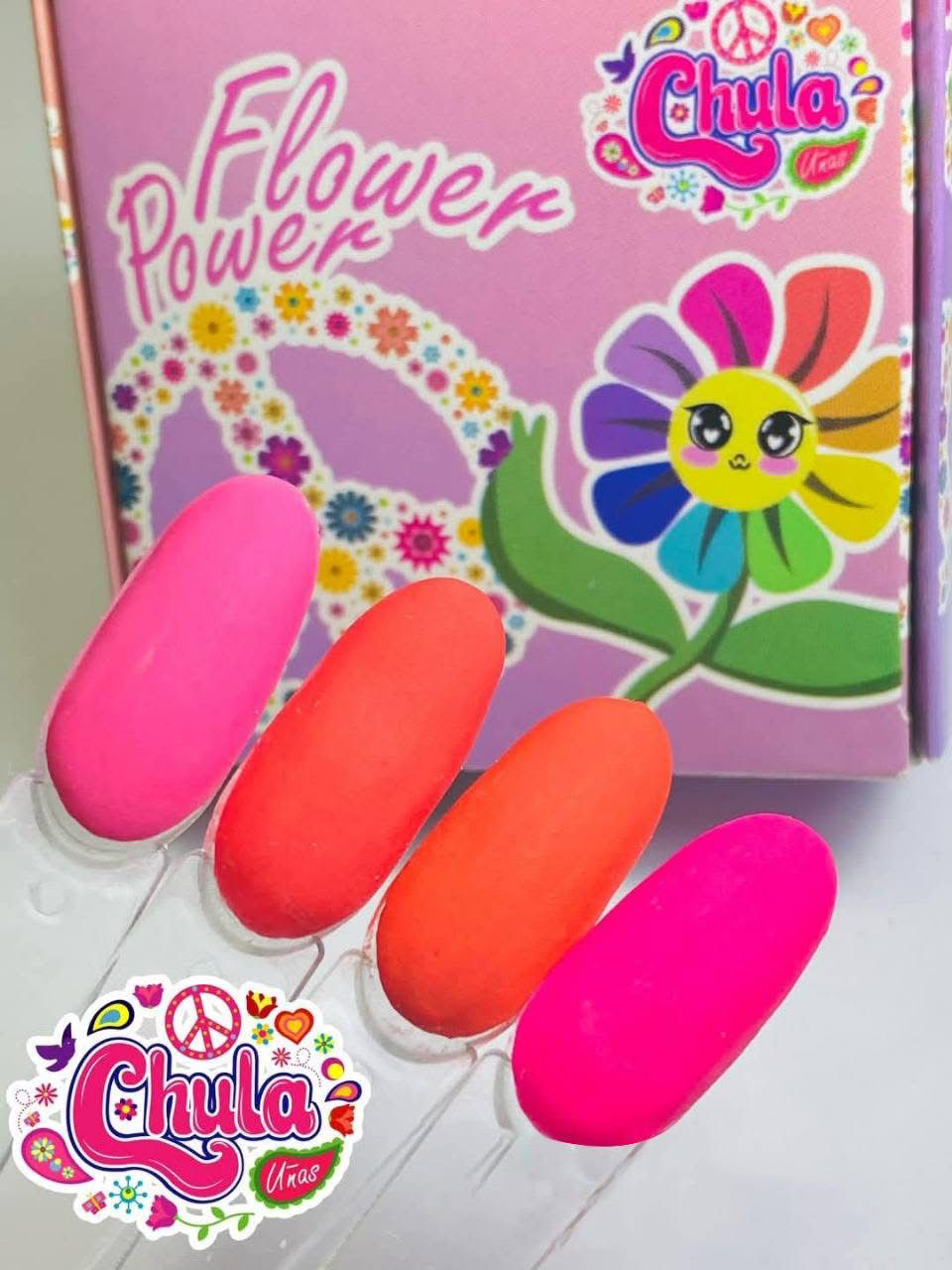 COLECCION DE ACRILICOS FLOWERS POWER 4 PZAS (7 GR)