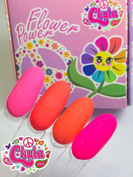 COLECCION DE ACRILICOS FLOWERS POWER 4 PZAS (7 GR)