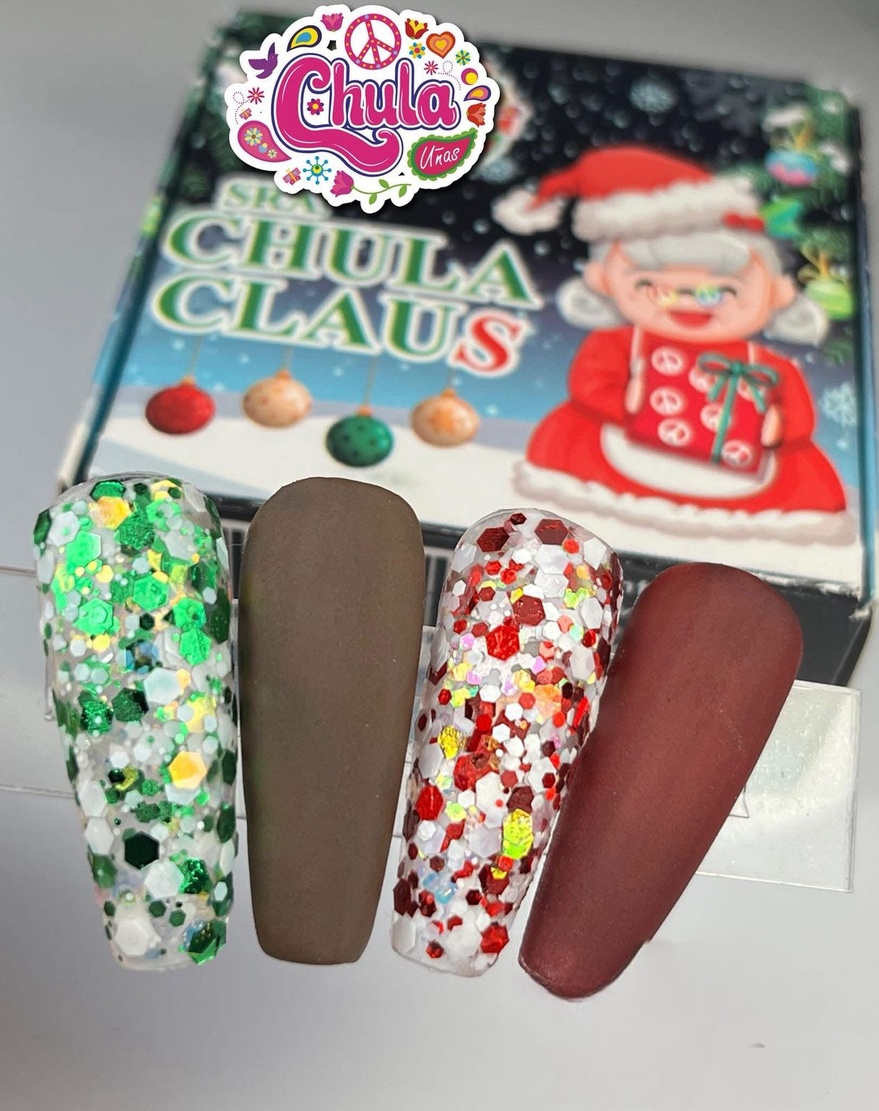 COLECCION DE ACRILICOS SRA CHULA CLAUS 4 PZAS (7 GR)