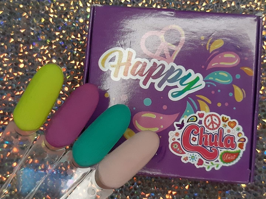 COLECCION DE ACRILICOS HAPPY 4 PZAS (7 GR)