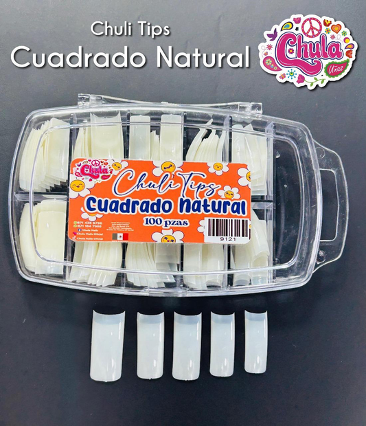 CHULITIPS CUADRADO NATURAL 100 PZAS (CAJA DURA)