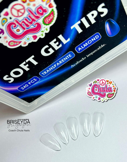NUEVO CHULITIPS SOFT GEL ALMOND 240 PZAS (CAJA DURA)