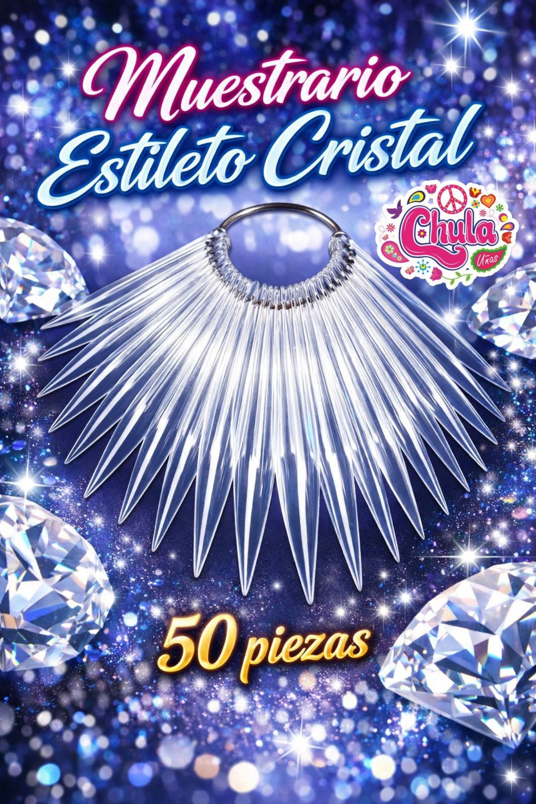 MUESTRARIO STILETTO CRISTAL 50 PZAS